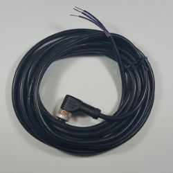 Angle plug M12 cable with locking nut, 5m Angle plug M12 4 pin cable with locking nut, QE12-N4F5, sensor cable, 4 wires cable, M12 cable