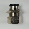 Bulkhead female connector, 1/2" OD tube, 3/8 NPT  Push-to-Connect, Bulkhead female connectorr, best fittings, Straight Bulkhead female connector 1/2 to 3/8 NPT,