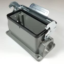 HD Surface mounting for 16 pins insert with 2 cable entries HD Surface mounting for 16 pins insert with 2 cable entries
