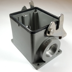 HD Surface mounting for 32 pins insert with 2 cable entries HD Surface mounting for 32 pins insert with 2 cable entries