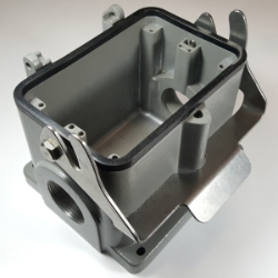HD Surface mounting for 48 pins insert with 2 cable entries HD Surface mounting for 48 pins insert with 2 cable entries