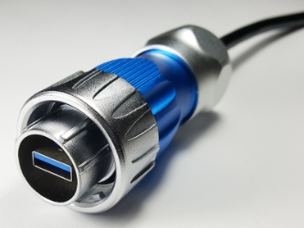 USB 3.0 waterproof industrial  plug DH-24-USB3.0-P01, cnlinko, Industrial USB 3.0 plug, USB metal plug, industrial usb connection,