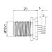 M12 back mount male PCB bulkhead - EEC0238