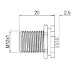 M12 back mount male bulkhead - EEC0237