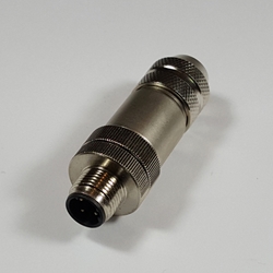 M12 straight metal male connector 12G-4A-P, M12 4 pin straight metal male connector, m12 sensor cable connector