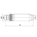M8 Straight male connector - EEC0201