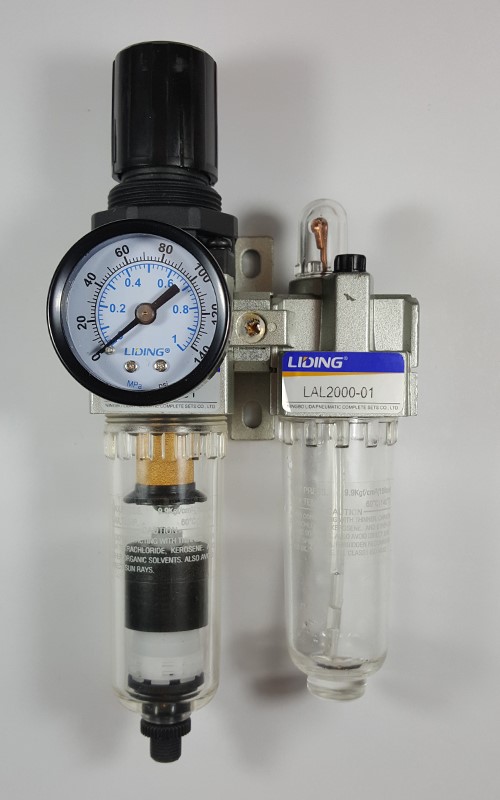 Stacked Filter/Regulator with Lubricator, 1/8 NPT female port Stacked Filter/Regulator with Lubricator, 1/8 NPT female port, FLR, pneumatic,