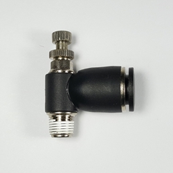 Swivel airflow control valve, 3/8" OD tube, 1/8 NPT thread Swivel airflow control valve 3/8-1/8NPT" tube, flow control valve, pneumatic fittings, push to connect speed control valve, 