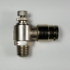 Swivel airflow control valve, 3/8" OD tube, 1/4 NPT thread nickel plated brass swivel airflow control valve3/8-1/4NPT tube, flow control valve, pneumatic fittings, push to connect speed control valve, brass fittings, nickel plated airflow control, 