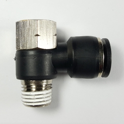 Swivel female banjo elbow with male thread, 1/4" OD tube, 1/8 NPT thread Push-to-Connect, Swivel banjo elbow fitting, pneumatics, best fittings, Swivel female banjo elbow with male thread 3/8-1/4NPT,