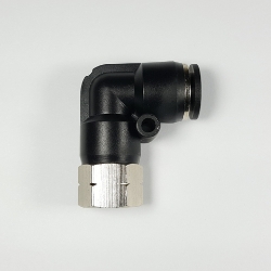 Swivel female elbow, 3/8" OD tube, 1/4 NPT thread Push-to-Connect, straight fitting, pneumatics, best fittings, swivel female elbow 3/8-1/4NPT