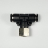 Swivel female tee, 1/4" OD tube, 1/8 NPT thread Push-to-Connect, tee fitting, pneumatics, best fittings, swivel female tee 1/4-1/8NPT