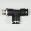 Swivel lateral male tee, 3/8" OD tube, 1/4 NPT thread Push-to-Connect, tee fitting, pneumatics, best fittings, Swivel lateral male tee 3/8-1/4NPT,