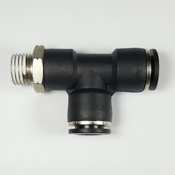Swivel lateral male tee, 3/8" OD tube, 1/4 NPT thread Push-to-Connect, tee fitting, pneumatics, best fittings, Swivel lateral male tee 3/8-1/4NPT,