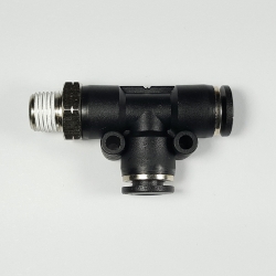 Swivel lateral male tee, 1/4" OD tube, 1/8 NPT thread Push-to-Connect, tee fitting, pneumatics, best fittings, Swivel lateral male tee 1/4-1/8NPT,