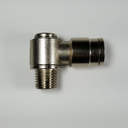 Swivel male banjo elbow, 3/8" OD tube, 1/4 NPT thread Swivel male banjo elbow 3/8-1/4NPT, nickel-plated brass fittings, nickel plated push to connect, brass pneumatic fittings, brass tube connectors,