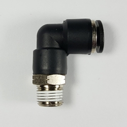 Swivel male elbow, 1/4" OD tube, 1/8 NPT thread Push-to-Connect, straight fitting, pneumatics, best fittings, swivel male elbow PL 1/4-1/8NPT,