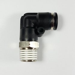 Swivel male elbow, 1/4" OD tube, 1/4 NPT thread Push-to-Connect, straight fitting, pneumatics, best fittings, swivel male elbow 1/4-1/4NPT,
