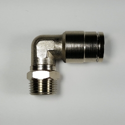 Swivel male elbow, 3/8" OD tube, 1/4 NPT thread Swivel male elbow 3/8-1/4NPT, nickel-plated brass fittings, nickel plated push to connect, brass pneumatic fittings, brass tube connectors,