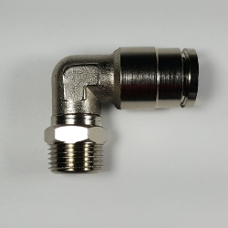 Swivel male elbow, 1/2" OD tube, 3/8 NPT thread Swivel male elbow 1/2-3/8NPT, nickel-plated brass fittings, nickel plated push to connect, brass pneumatic fittings, brass tube connectors,