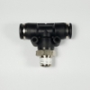 Swivel male tee, 1/4" OD tube, 1/8 NPT thread Push-to-Connect, tee fitting, pneumatics, best fittings, swivel male tee 1/4-1/8NPT