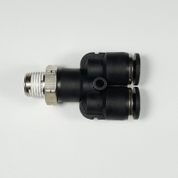 Swivel male wye, 1/4" OD tube, 1/8 NPT thread Push-to-Connect, wye fitting, pneumatics, best fittings, Swivel male wye 1/4-1/8NPT,
