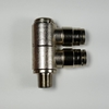 Swivel multi tee lateral male, 1/4" OD tube, 1/8 NPT thread Swivel multi tee lateral male 1/4-1/8NPT, nickel-plated brass fittings, nickel plated push to connect, brass pneumatic fittings, brass tube connectors,