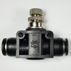 Union airflow control valve, 3/8" OD tube  Union airflow control valve 3/8" tube, flow control valve, pneumatic fittings, push to connect speed control valve, 