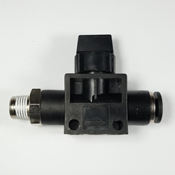  Union male hand valve, 1/4" OD tube, 1/8 NPT thread  Union male hand valve 1/4-1/8NPT, Shut off valves, valves, push to connect valves, valves pneumatics fittings,
