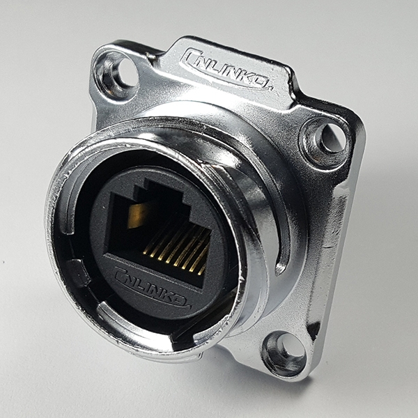 RJ 45 waterproof industrial socket DH-24-USB3.0-S01, Industrial RJ 45 receptacle, RJ 45 metal receptacle, industrial RJ 45 connection, industrial rj45 socket,