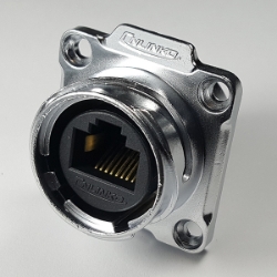 RJ 45 waterproof industrial socket DH-24-USB3.0-S01, Industrial RJ 45 receptacle, RJ 45 metal receptacle, industrial RJ 45 connection, industrial rj45 socket,