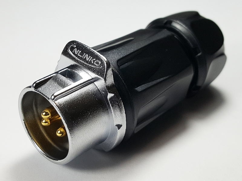 3 Pins waterproof latching male circular connection plug LP-20-C03PP-01-001, 3 Pins latching male circular connection plug, 3 pins waterproof cable connector, 3 pins industrial connector