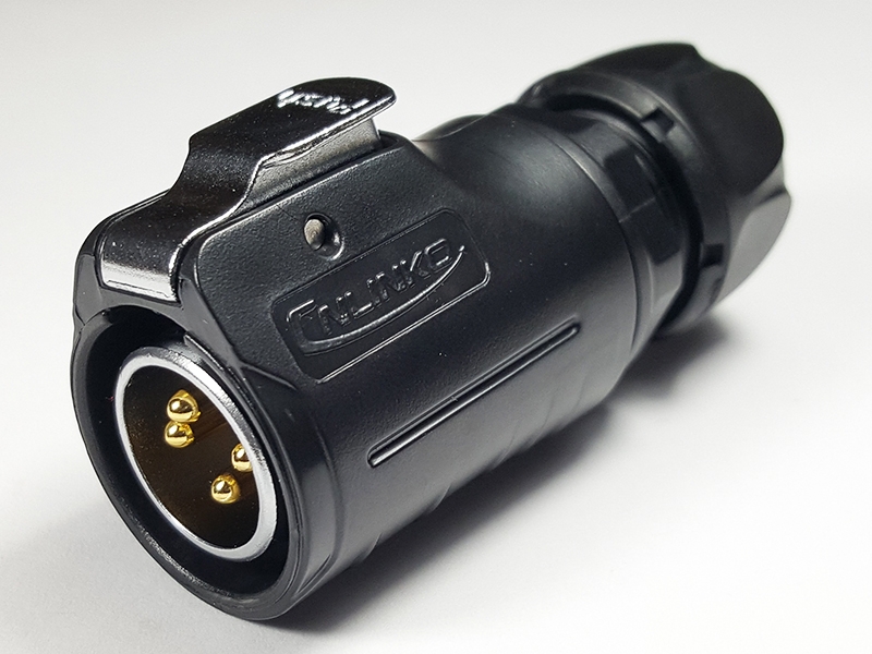 4 Pins waterproof latching male circular plug LP-20-C04PE-01-001, 4 Pins latching male circular connector plug, 4 pins waterproof cable connector, 4 pins industrial connector