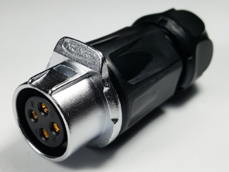 4 Pins waterproof latching female circular connection plug LP-20-J04PP-01-001, 4 Pins latching female circular connection plug, 4 pins waterproof cable connector, 4 pins industrial connector