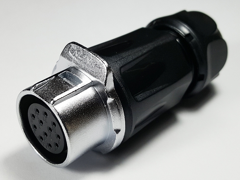 12 Pins waterproof latching female circular connection plug LP-20-J12PP-01-001, 12 Pins latching female circular connection plug, 12 pins waterproof cable connector, 12 pins industrial connector