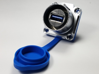 3.0 USB waterproof latching socket LP-24-USB3.0-S01, 3.0 usb quick-connect female circular connector receptacle, usb waterproof socket, industrial, metal,heavy duty, HD connecor,
