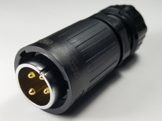 4 Pins waterproof  quick-connect male circular connector plug YA-20-C04PE-03-001, 4 Pins quick-connec male circular connector plug, 4 pins waterproof cable connector, 4 pins connector
