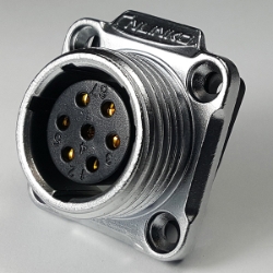 7 Pins waterproof screw on female circular connector socket YW-20-J075SX-02-001, 7 Pins screw on female circular connector socket, 7pins waterproof cable connector, 7 pins connector