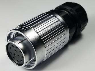 12 Pins waterproof screw on female circular connector plug YW-20-J12PE-02-001, 12 Pins screw on female circular connector plug, 12 pins waterproof cable connector, 12 pins connector, screw on cable connector,