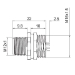 M12 front mount male bulkhead - EEC0233