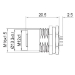 M12 back mount female bulkhead - EEC0236
