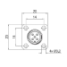 M12 flange mount male bulkhead - EEC0239