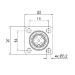 M12 flange mount female bulkhead - EEC0240