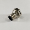 M12 back mount male bulkhead M12-4F1-P, M12 4 pin bulkhead male connector, m12 sensor cable connector