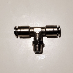 Swivel female tee, 1/4" OD tube, 1/8 NPT thread Swivel lateral male tee 1/4-1/8NPT, nickel-plated brass fittings, nickel plated push to connect, brass pneumatic fittings, brass tube connectors,