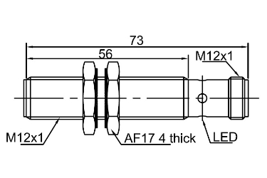 Lanbao High Frequency Inductive Sensor, NPN NO, M12, 4000Hz Inductive sensors, proximity sensor, inductive proximity sensor